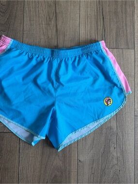 Blue and Pink Women's Athletic Shorts - Lightweight Run/Workout Shorts